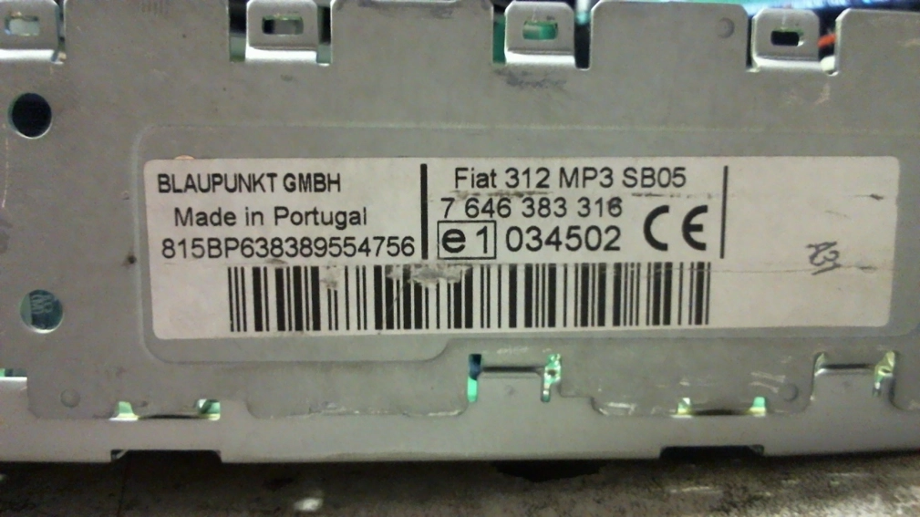 7646383316 BP6383 RADIO FIAT 95320 CODE 3415 EEP.rar